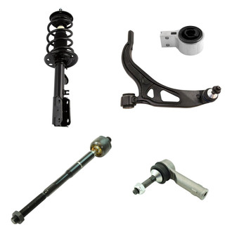 TRQ® - Shock Absorber with Control Arm and Tie Rod End Kit