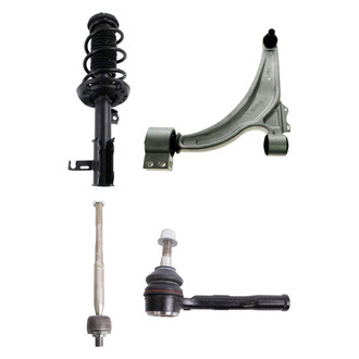 TRQ® - Front Driver Side Complete Strut Assembly with Control Arm and Tie Rod End Kit