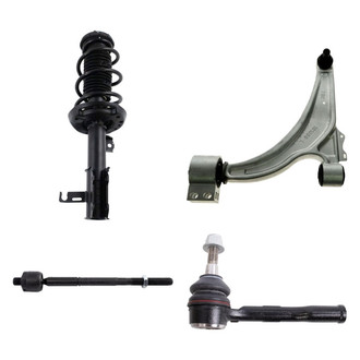 TRQ® - Front Driver Side Complete Strut Assembly with Control Arm and Tie Rod End Kit