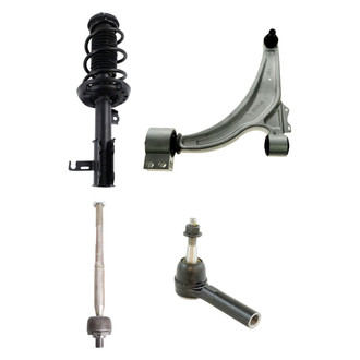 TRQ® - Front Driver Side Complete Strut Assembly with Control Arm and Tie Rod End Kit