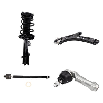 TRQ® - Shock Absorber with Control Arm and Tie Rod End Kit