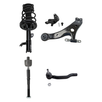 TRQ® - Front Driver Side Complete Strut Assembly with Control Arm and Tie Rod End Kit