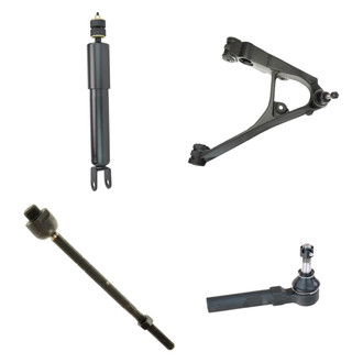 TRQ® - Front Passenger Side Shock Absorber with Control Arm and Tie Rod End Kit