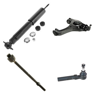 TRQ® - Front Passenger Side Shock Absorber with Control Arm and Tie Rod End Kit