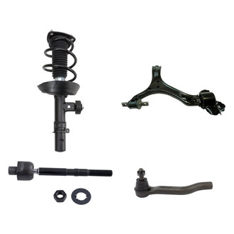 TRQ® - Front Passenger Side Complete Strut Assembly with Control Arm and Tie Rod End Kit