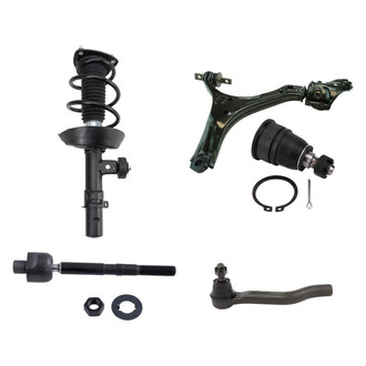 TRQ® - Front Passenger Side Complete Strut Assembly with Control Arm and Tie Rod End Kit