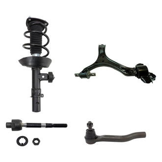 TRQ® - Front Passenger Side Complete Strut Assembly with Control Arm and Tie Rod End Kit