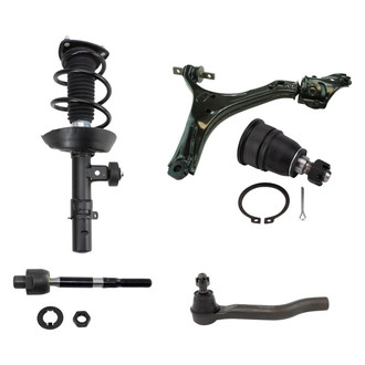 TRQ® - Front Passenger Side Complete Strut Assembly with Control Arm and Tie Rod End Kit