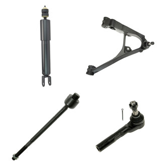 TRQ® - Front Passenger Side Shock Absorber with Control Arm and Tie Rod End Kit