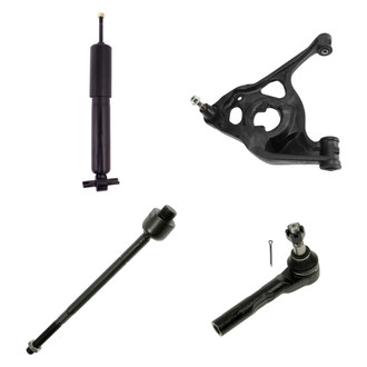 TRQ® - Front Passenger Side Shock Absorber with Control Arm and Tie Rod End Kit