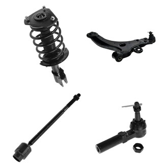 TRQ® - Shock Absorber with Control Arm and Tie Rod End Kit
