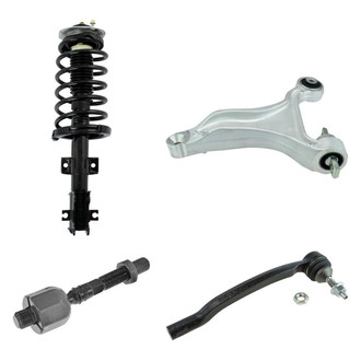 TRQ® - Front Passenger Side Complete Strut Assembly with Control Arm and Tie Rod End Kit