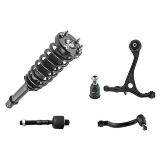 TRQ® - Front Passenger Side Complete Strut Assembly with Control Arm and Tie Rod End Kit