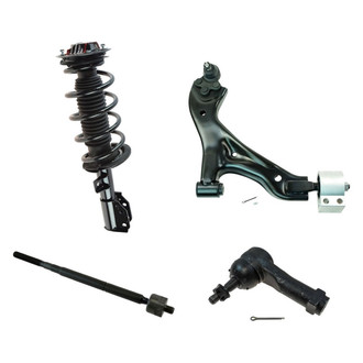 TRQ® - Front Passenger Side Complete Strut Assembly with Control Arm and Tie Rod End Kit