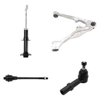TRQ® - Front Passenger Side Shock Absorber with Control Arm and Tie Rod End Kit