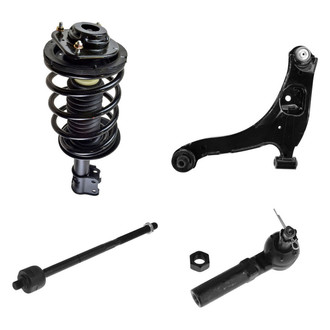 TRQ® - Front Passenger Side Complete Strut Assembly with Control Arm and Tie Rod End Kit
