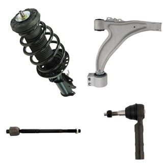 TRQ® - Front Passenger Side Complete Strut Assembly with Control Arm and Tie Rod End Kit