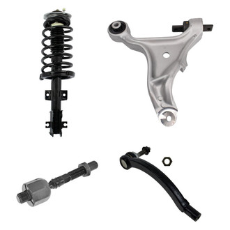 TRQ® - Front Passenger Side Complete Strut Assembly with Control Arm and Tie Rod End Kit