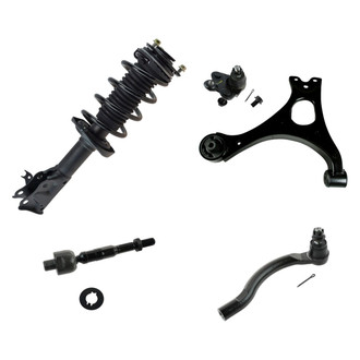 TRQ® - Front Passenger Side Complete Strut Assembly with Control Arm and Tie Rod End Kit