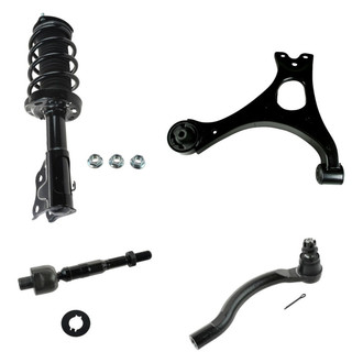TRQ® - Front Passenger Side Complete Strut Assembly with Control Arm and Tie Rod End Kit
