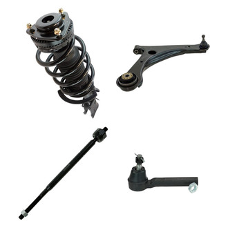 TRQ® - Front Passenger Side Shock Absorber with Control Arm and Tie Rod End Kit