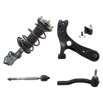 TRQ® - Front Passenger Side Complete Strut Assembly with Control Arm and Tie Rod End Kit