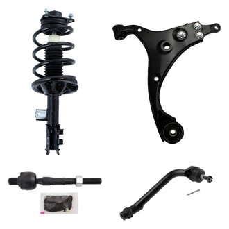TRQ® - Front Passenger Side Complete Strut Assembly with Control Arm and Tie Rod End Kit