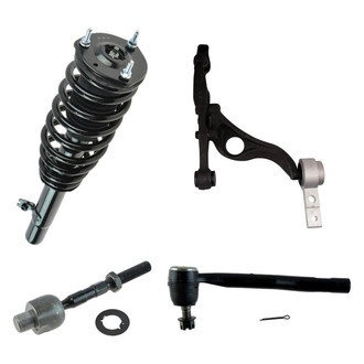 TRQ® - Front Passenger Side Complete Strut Assembly with Control Arm and Tie Rod End Kit