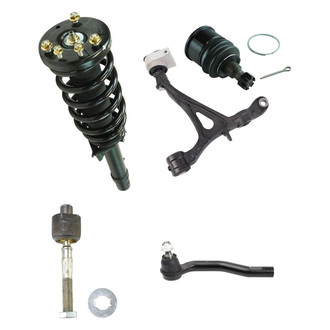 TRQ® - Front Passenger Side Complete Strut Assembly with Control Arm and Tie Rod End Kit