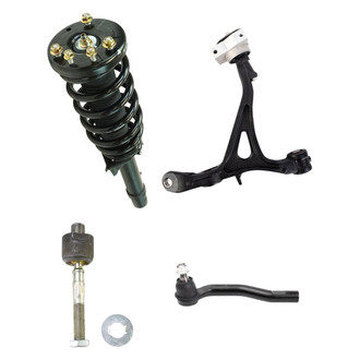TRQ® - Front Passenger Side Complete Strut Assembly with Control Arm and Tie Rod End Kit