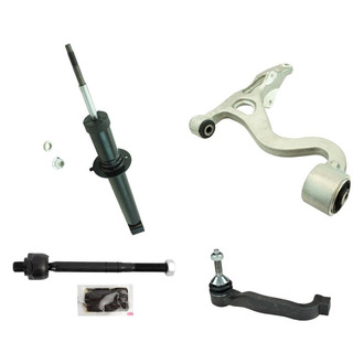 TRQ® - Front Passenger Side Shock Absorber with Control Arm and Tie Rod End Kit