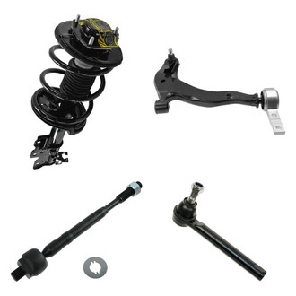 TRQ® - Front Passenger Side Complete Strut Assembly with Control Arm and Tie Rod End Kit