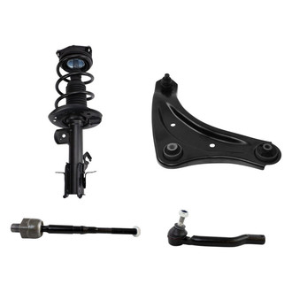 TRQ® - Front Passenger Side Complete Strut Assembly with Control Arm and Tie Rod End Kit