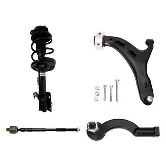 TRQ® - Shock Absorber with Control Arm and Tie Rod End Kit