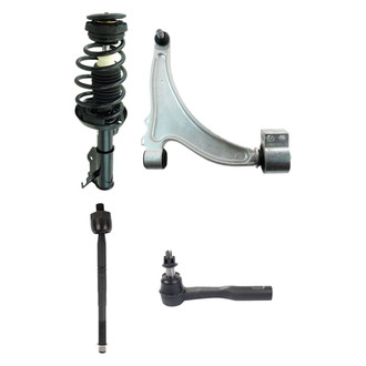 TRQ® - Front Passenger Side Complete Strut Assembly with Control Arm and Tie Rod End Kit