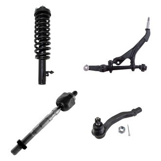 TRQ® - Shock Absorber with Control Arm and Tie Rod End Kit