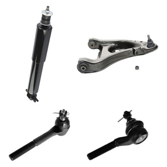 TRQ® - Front Passenger Side Shock Absorber with Control Arm and Tie Rod End Kit