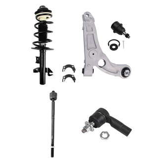TRQ® - Front Passenger Side Complete Strut Assembly with Control Arm and Tie Rod End Kit