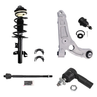 TRQ® - Front Passenger Side Complete Strut Assembly with Control Arm and Tie Rod End Kit
