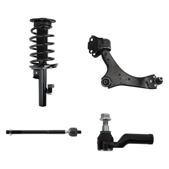 TRQ® - Front Passenger Side Complete Strut Assembly with Control Arm and Tie Rod End Kit