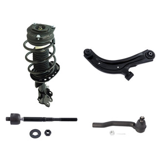 TRQ® - Front Passenger Side Complete Strut Assembly with Control Arm and Tie Rod End Kit