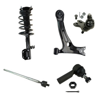 TRQ® - Front Passenger Side Complete Strut Assembly with Control Arm and Tie Rod End Kit