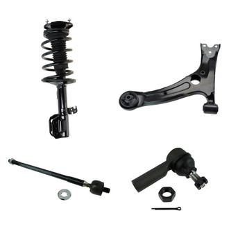 TRQ® - Front Passenger Side Complete Strut Assembly with Control Arm and Tie Rod End Kit