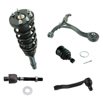 TRQ® - Front Passenger Side Complete Strut Assembly with Control Arm and Tie Rod End Kit