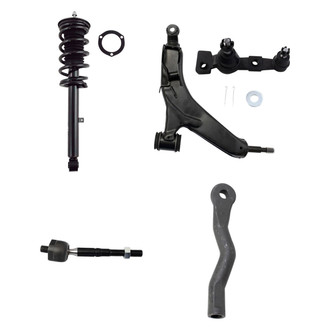 TRQ® - Front Passenger Side Complete Strut Assembly with Control Arm and Tie Rod End Kit