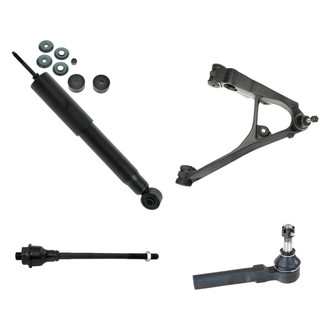TRQ® - Front Passenger Side Shock Absorber with Control Arm and Tie Rod End Kit