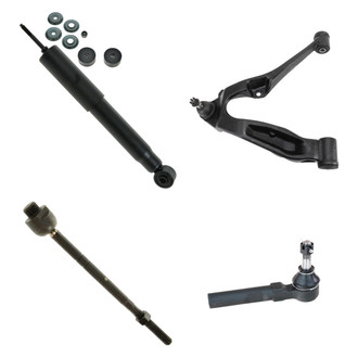 TRQ® - Front Passenger Side Shock Absorber with Control Arm and Tie Rod End Kit