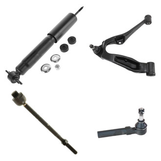TRQ® - Front Passenger Side Shock Absorber with Control Arm and Tie Rod End Kit