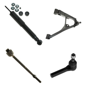 TRQ® - Front Passenger Side Shock Absorber with Control Arm and Tie Rod End Kit