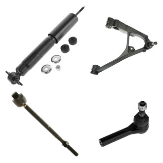 TRQ® - Front Passenger Side Shock Absorber with Control Arm and Tie Rod End Kit